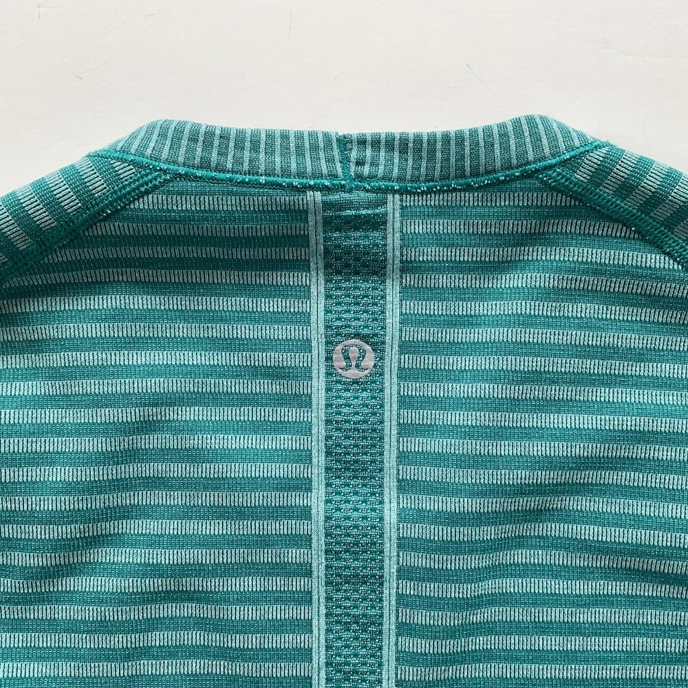 Lululemon Swiftly Tech Long Sleeve Crew Sz 6 Heathered Forage Teal Gym Run Yoga - Picture 13 of 13